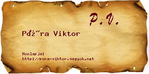 Póra Viktor névjegykártya